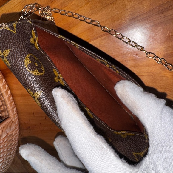 Louis Vuitton Monogram Bifold Wallet Brown/ vintage repurposed, rare find - Picture 8 of 17